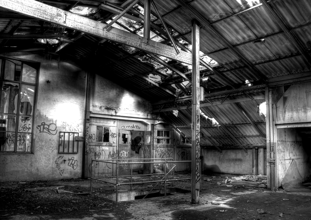 Schuhfabrik Hug & Co, Dulliken, Schweiz lost places - vergessene orte in der schweiz - schuhfabrik hug & co dulliken verlassen hdr hdri schwarz/weiss urban exploration